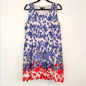 Ivy +Blue Womens Cotton Sleeveless Fully Lined Pleated Floral Dress/Size 8